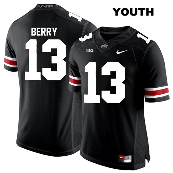 Ohio State Buckeyes Youth Rashod Berry #13 White Number Black Authentic Nike College NCAA Stitched Football Jersey SB19K56WW